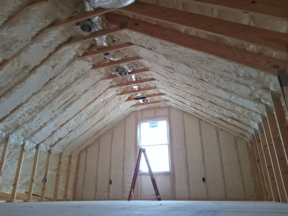 Spray foam roofing application for Crawl Space Insulation project in Carlisle